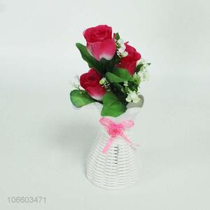 Competitive price artificial rose flower for living room decoration
