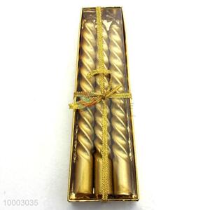 3pc Screw Thread Golden Candles