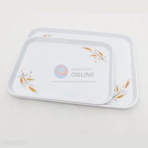 Wholesale Small Size White Flower Rectangular Plastic Salver