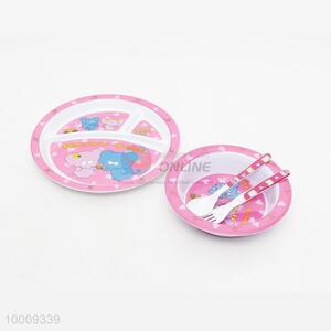 Wholesale 4PCS Children Pink Tableware Set (Bowl Plate Spoon Fork)