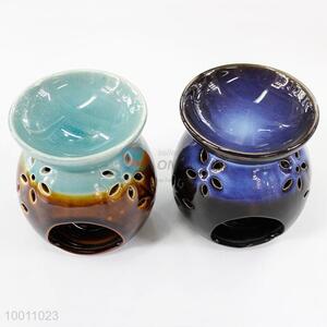 1pc Flower Hollowed-out Ceramic Incense Oil Burner 2 Colors