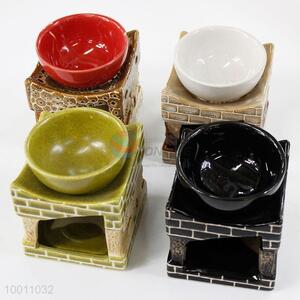 1pc Retro Style Holder Candle Burner Ceramic Incense Burner 4 Colors