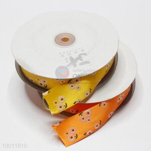 Good quality flower printed satin ribbon