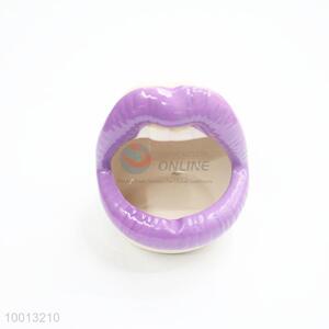 Wholesale Purple Mouth Shaped Windproof Iron Ashtray