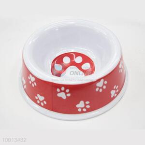 Wholesale Red Footprint Plastic Pet Bowl