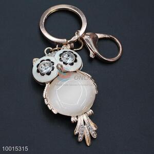 High grade opal&rhinestone owl key chain