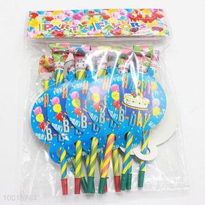 Party Decoration Blue Paper Trumpet Toys Wholesale 12pcs/bag