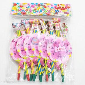 Cute Party Decoration Pink Paper Trumpet Toys Wholesale 12pcs/bag