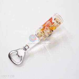 Orange plastic plant&shell beer opener