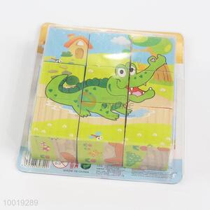 Children crocodile pattern wooden building block jigsaw puzzle,educational toy