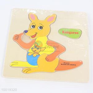 Animal Kangaroo Building Block English Leaning Toys Wood Puzzle