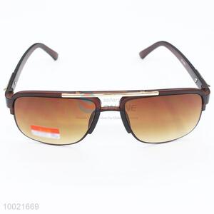 Brown metal frame fashion sunglass for driving/fishing