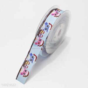 New Arrival Hot Sale High Quality 2.2CM Blue Owls Pattern Print Ribbon