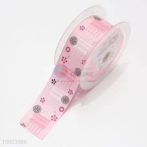 Hot Sale High Quality 3.8CM Birthday Cake Print Pink Color Ribbon