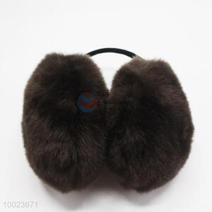 Brown faux rabbit hair earmuff