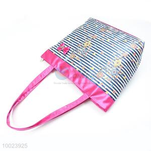 Striped Bowknot Decorated Satin Single-shoulder Bag