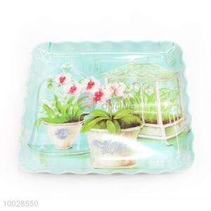 Wholesale Pot Culture Pattern Green Melamine Fruit Plate