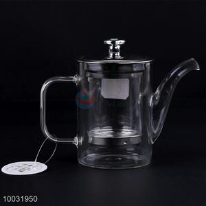 Wholesale Clear Glass Tea Pot with Stainless Steel Lid Teapot