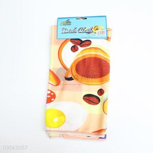 Coffee Bean Printed Microfiber Dish Cloth/Kitchen Towel