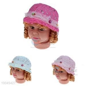 Round shaped lace sunhat/floppy cap for baby girls