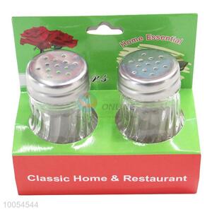 2 Pieces/Set Home Eseential 7.8*4.8CM Glass Condiment Bottle with Vertical Stripe