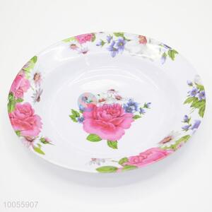 Round Floral Melamine Plate