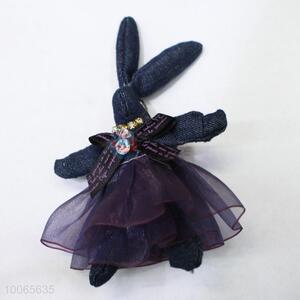 11cm denim blue cloth rabbit phone pendant/keychain