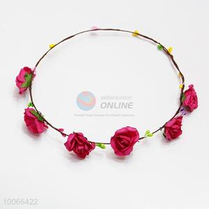 Red Flower Headband Festival Wedding Floral Garland