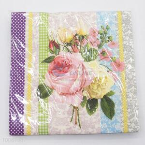 Wholesale Flowers Printed Dinner Paper Napkin