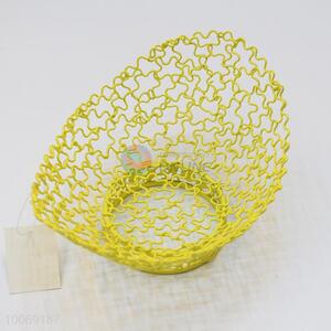 Solid yellow iron fruit basket/fruit plate