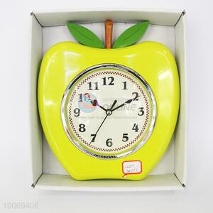 Yellow apple shaped plastic wall clock