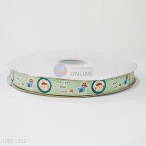 Green cute polyester ribbon/grosgrain ribbon