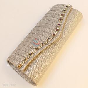 Durable cream-coloured women evening bag crydtal clutch bag