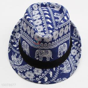 Elephant printed high quality cowboy blue beach hats