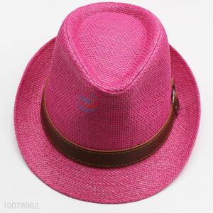 Fashion women rose red panama paper hat cowboy hats