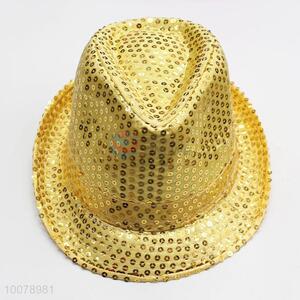 Yellow Sequins Decoration Performance Party Beach Hat