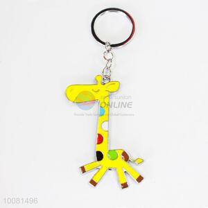 Yellow Giraffe Zine Alloy Metal Key Chain/Key Ring