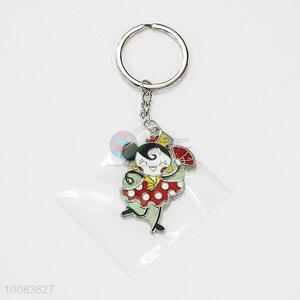 Popular Girl Shaped Zine-alloy Metal Key Chain/Key Ring