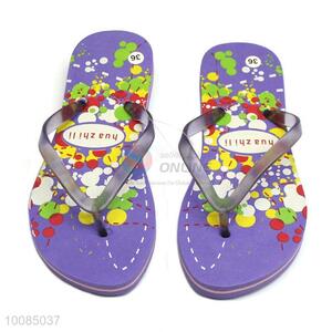 EVA purple lady flat flip flops factory direct