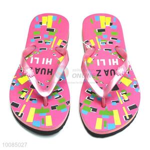 High quality rose red EVA beach slipper lady flip flops