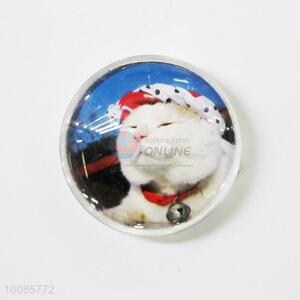 Cat Round Crystal Glass Fridge Magnet