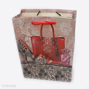 New Design White Cardboard Paper Handbag/Gift Bag With Paster