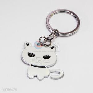 White Cat Zine Alloy Metal Key Chain/Key Ring