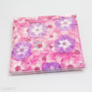 Pink color printed dinner paper napkin