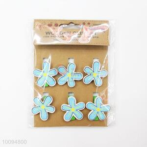 New design flowers shape wooden photo clip