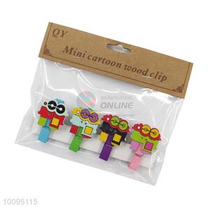 China Manufacturer Mini Cartoon Wooden Clips Memo Clips