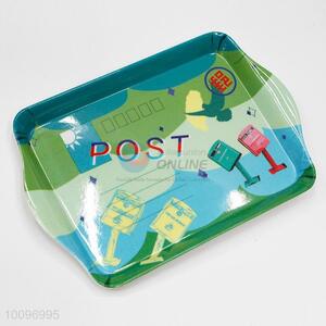 Cute Postcard Pattern Melamine Dessert Bread Tray