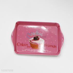 Pink Lovely Cake Pattern Bread Dessert Tray