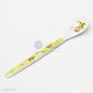 Light Green Long Handle Cartoon Pattern Meal Spoons