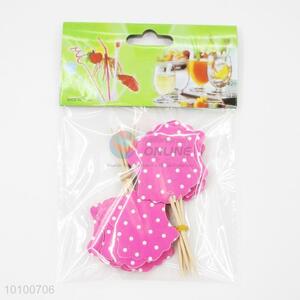 Wholesale Pink Wooden Fruit Toothpicks